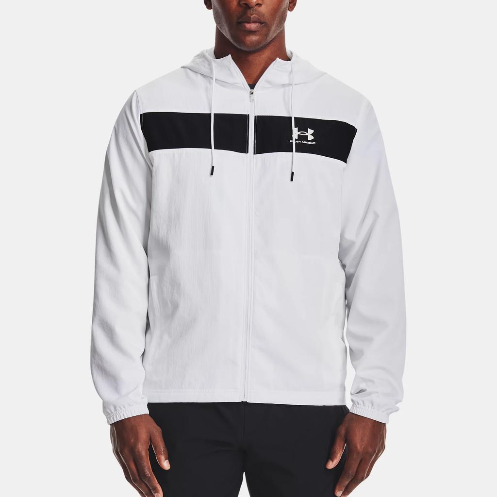 Under Armour Hooded Letter Print Zipper Design Long Sleeve Jacket Men jackets White 1361621-100