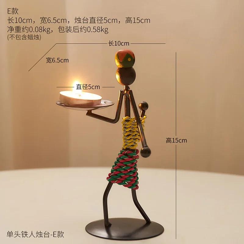

Creative Nordic Candle Holder Candlestick Romantic Candlelight Dinner Iron Men Restaurant Decor Handmade for Home Decoration