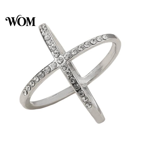 Women Scarf Accessory Rhinestone X-Shape Ring, Metal Geometric Clip, Sparkling Modern Clip Slide Ring for Silk Scarves Neckerchiefs Shawls Shirts