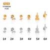 F136 Titanium Alloy Moon, Lightning, Deer & Star Lip and Ear Cartilage Stud Earrings for Body Piercing.