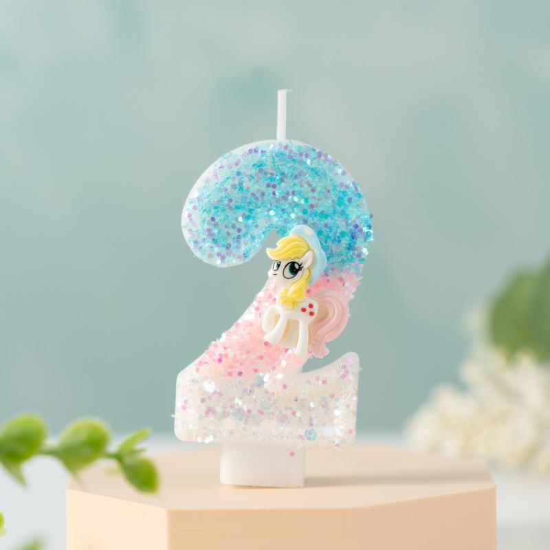 Cartoon Creative DIY Birthday Party Atmosphere Digital Candle 0-9 Decorative Ornaments Crafts