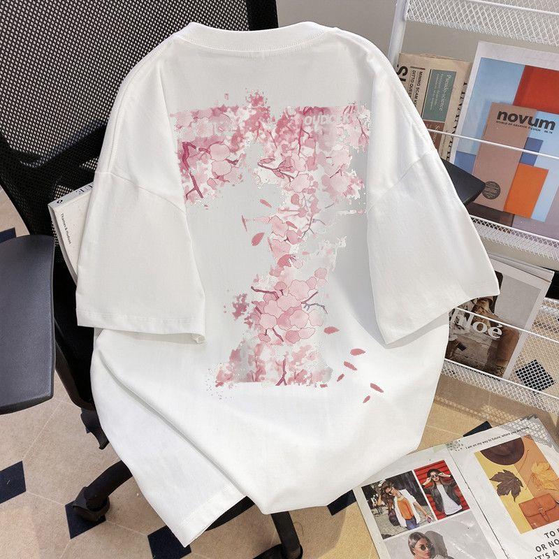 Reines Baumwoll-Kurzarm-Herren-T-Shirt Nationaler Trend Vielseitige Mode Locker Sommer Trendiges Design Druck Gleicher Stil