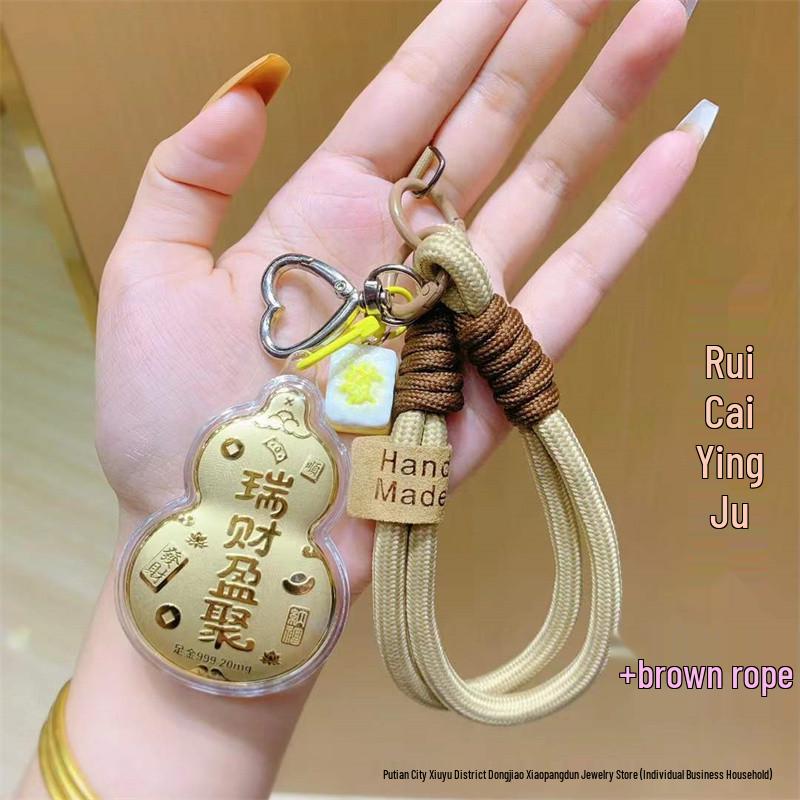 

Брелок-подвеска ручной работы из чистого золота 999 пробы в виде тыквы - Идеальный ювелирный подарок для парня/девушки