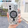 KEYSION Luxuxy Glitter Magnetic Phone Case for MagSafe for iPhone 12 13 14 Pro Max 14 Plus Soft TPU+PC Shockproof Back Cover