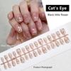 30Pcs False Nails Flower Design Wearable Fake Nails Simple Artificial Press On Nails Tips Cat Eye Nail Art