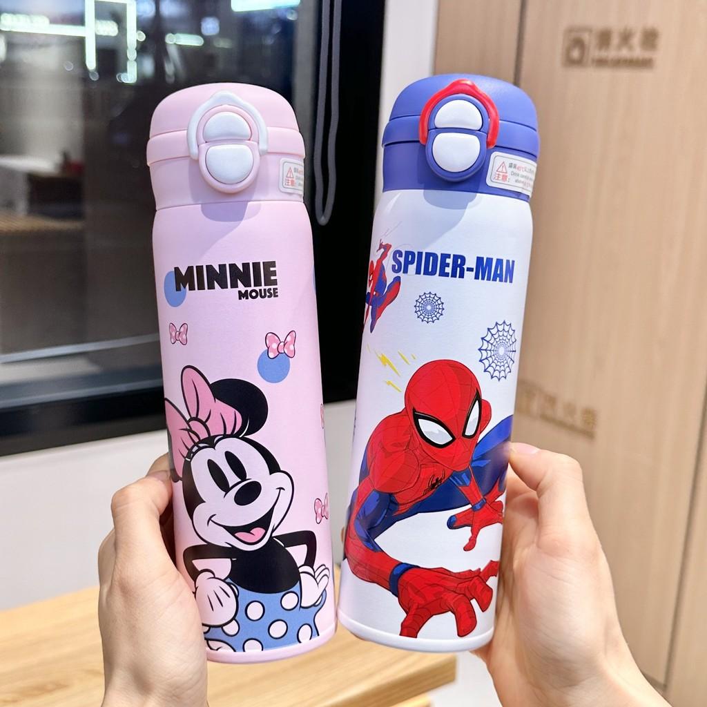 Spider Man Childrens Insulated Water Bottle With Stainless Steel Double Wall And Straw For Kids Travel