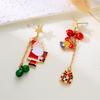 1 Pair of Christmas Earrings Christmas Tree Stud Fashion Pendant Earrings, Women's Sweet Santa Claus Bell Tassel Chain Unique Cute Exquisite Earrings