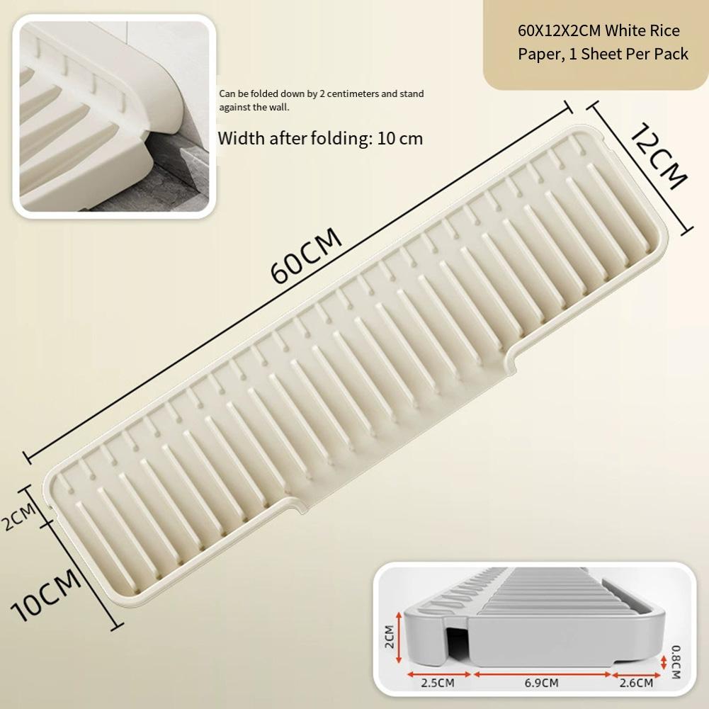 Kitchen Sink Splash Guard Silicone Drainage Mat Dish Soap Dispenser Sponge Holder Mat For Kitchen Sinks Narrow Edge