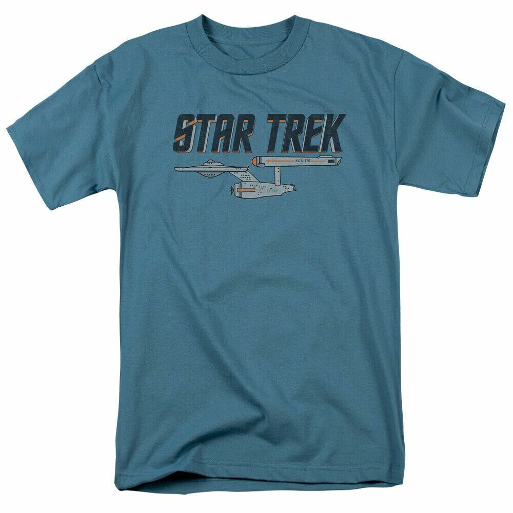 26 Star Trek Enterprise Logo T Shirt Licensed Sci-Fi TV Classic Adult Tee New Slate Unisex T-Shirt L