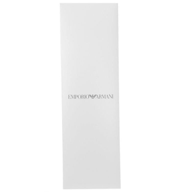 Emporio Armani Name Made in 340075 2R605 F8109 Men's Tie, 7.5cm Wide, 100% Silk, Logo, Gray, Italy, [Used]