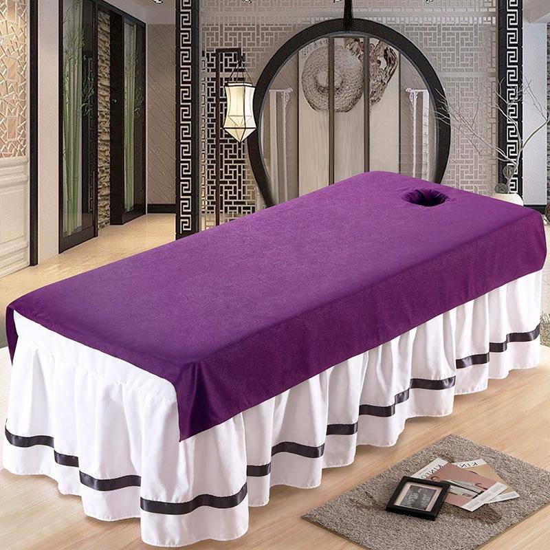 1PC Beauty Salon Soft Breathable Bedspread Comfortable Bed Cover Lightweight Bed Sheet with Holes Massage Bed