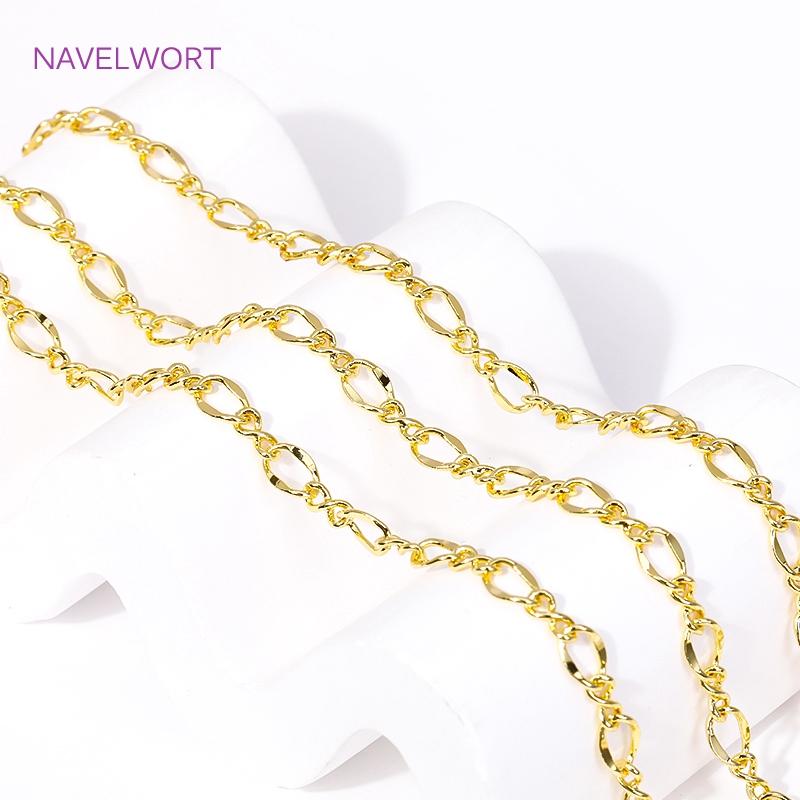 5.8mm*8.2mm 18K Gold Plated Oval Chains For Jewelry Making, High Quality Brass Jewelry Chains DIY Necklace Accessories Wholesale