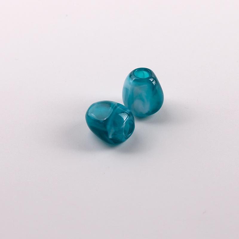 14x13mm Large Hole Irregular Marbled Acrylic Barrel Beads for DIY Bracelet Phone Chain Bag Weaving Accessories RT0398