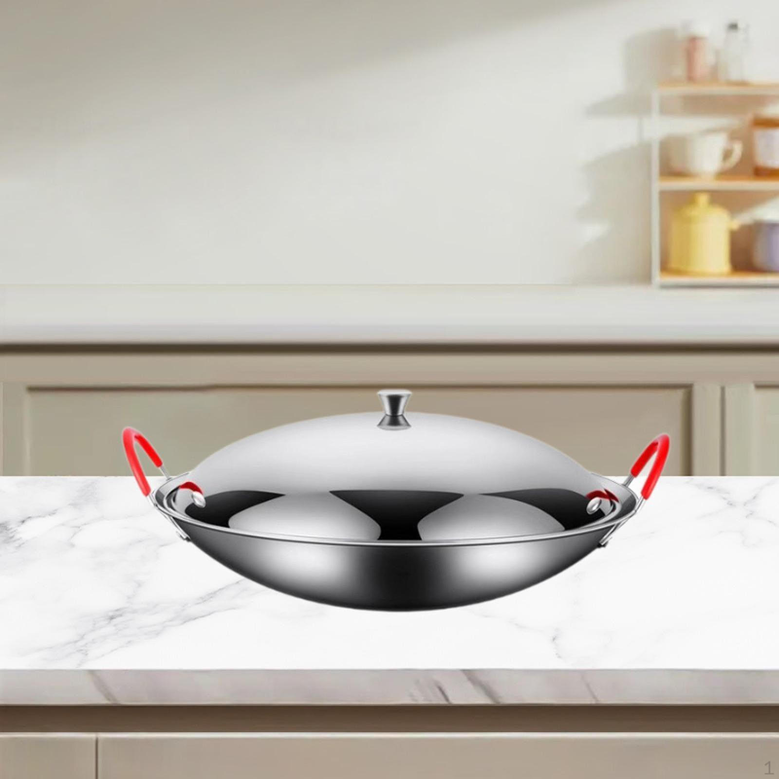 

Сковорода из нержавеющей стали для жарки, антипригарная кастрюля для супа, легкоочищаемая вок для использования на кухне 10inch With Lid