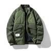 Men's Japanese Diamond Plaid Baseball Collar Warm Cotton Jacket - Autumn/Winter Loose Fit Padded Coat