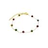 Gold Natural Stone Beaded Bracelet – Dainty Pastel Crystal Chain Jewelry, Boho Minimalist Gift for Women