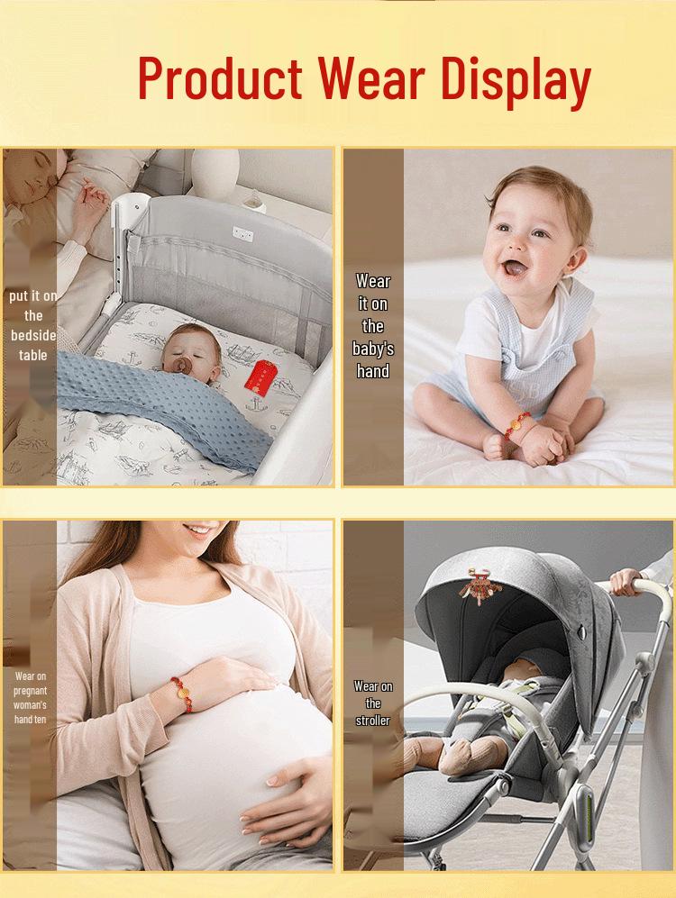 Putuo Mountain Natural Walnut Infant Anti-Startle Zodiac Bracelet.