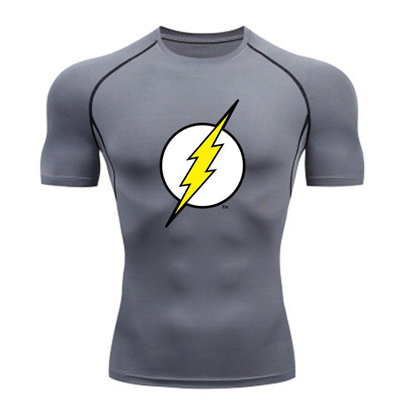 Men's Quick Dry Compression Fitness Sports T-Shirt Yellow Li