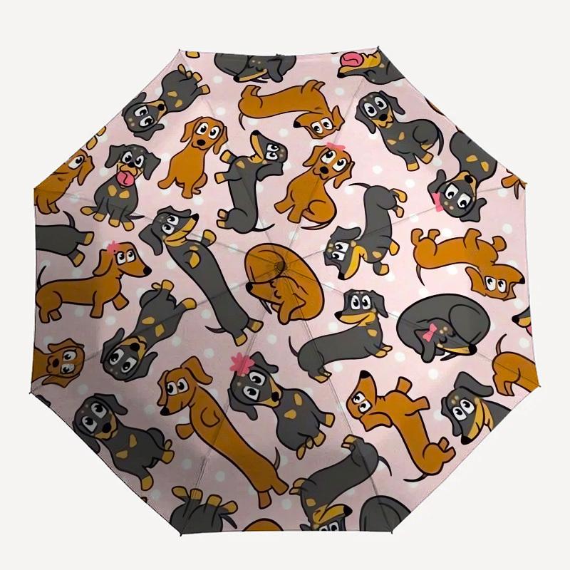 1pc Dachshund Pattern Umbrella with Plastic Handle,Suitable for All Seasons UmbrellaPT571