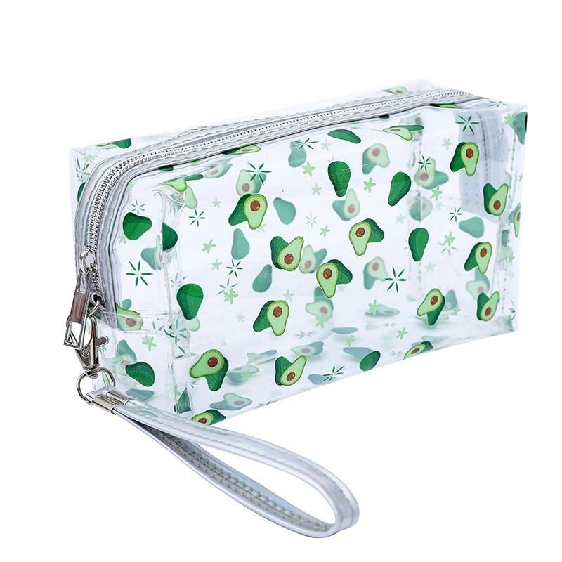 Storage Organizer Pvc Transparent Wash Bags Fruit Printed Cosmetic Pouch Large Travel Cosmetics Storage Makeup Accessory