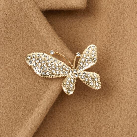 Non-fading Butterfly Brooch Rhinestone for Women, Shape Lapel Pin Lightweight Clip, Sweater Cardigan Coat Suit Scarf Jewelry Accessories