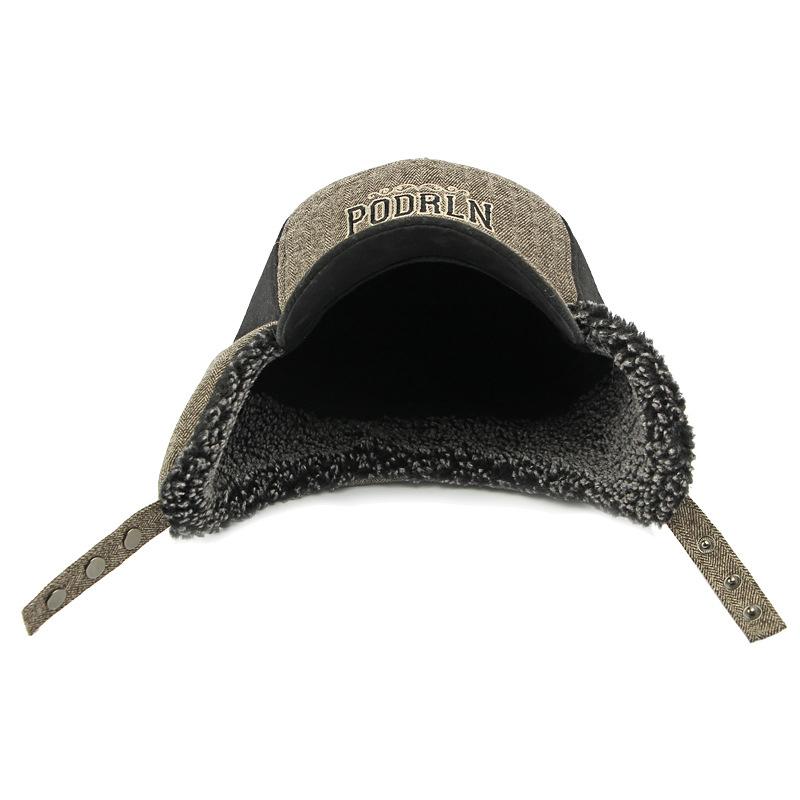 Men's Winter Ear Protection Warm Cap Men's Velvet Thick Warm Cotton Cap Windproof Coldproof Baseball Cap