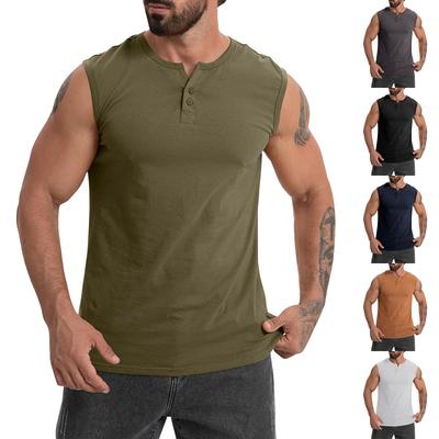 Vestă Sport pentru Bărbați de Vară, Culoare Solidă, cu Nasturi, Vestă Sport Casual pentru Bărbați