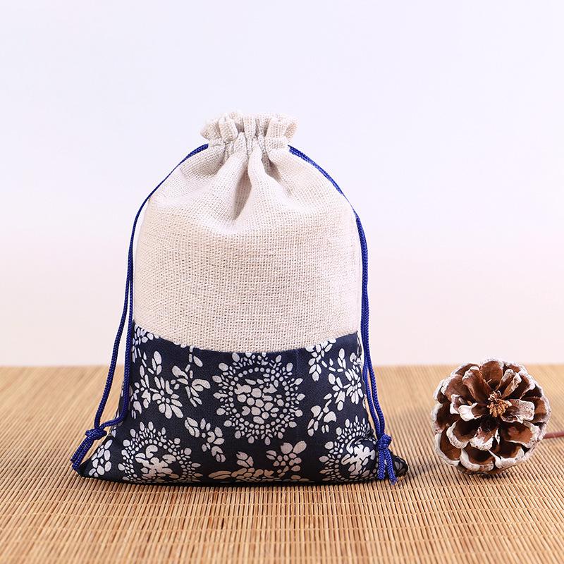 

10pcs Blue and White Porcelain Drawstring Bag Mosquito Repellent Packaging Bag Empty Bag Drawstring Bag 10pcs 10*14cm