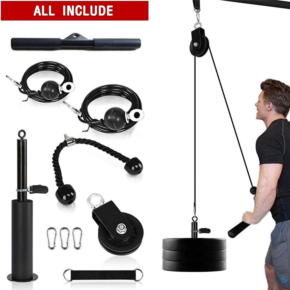 Forearm Wrist Roller Trainer Heavy Duty Arm Strength Training Exerciser with Pulley System for LAT