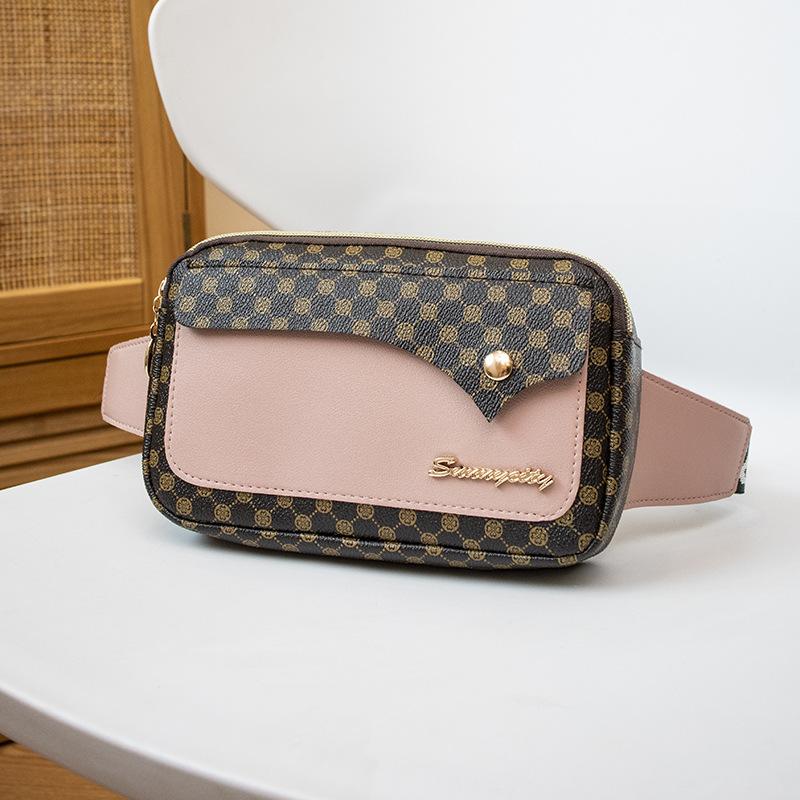 New printed fanny pack, women's sports running, mobile phone fanny pack, fashionable outdoor, new wallet.