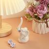 Elephant Ring Stand Cute Ceramic Animal Wedding Ring Stand Suit for Jewelry Storage Table Decor Ornament for Office Home
