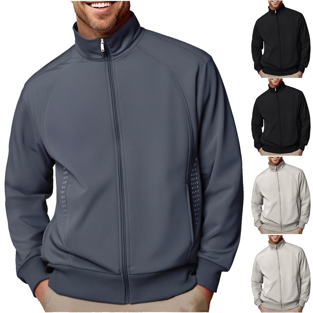 Men's  Leisure  American Style  Versatile  Zipper  Long Sleeves  Sports  Cardigan  Jacket
