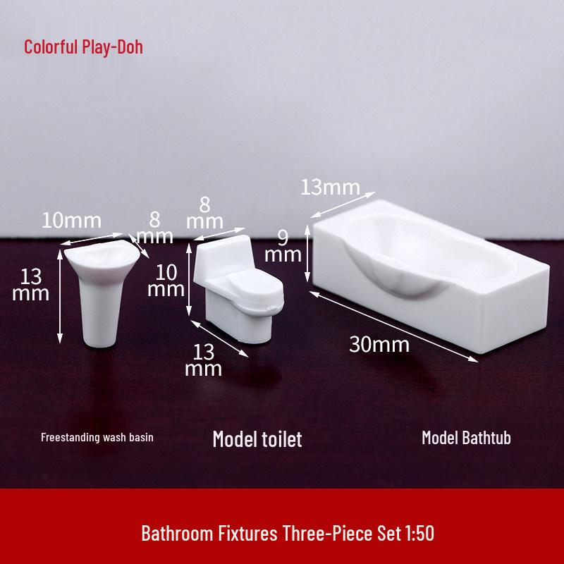 1:50 Scale White ABS Furniture Set for Architectural Model Interior Layout