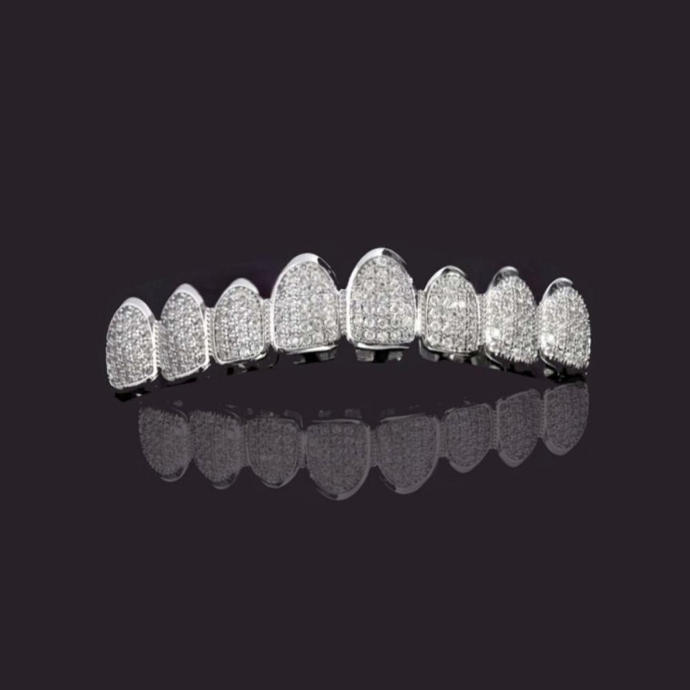 Hip Hop Hiphop Teeth Grillz Top & Bottom Set Charm Teeth Grillz Teeth Grillz Set Dental Crown