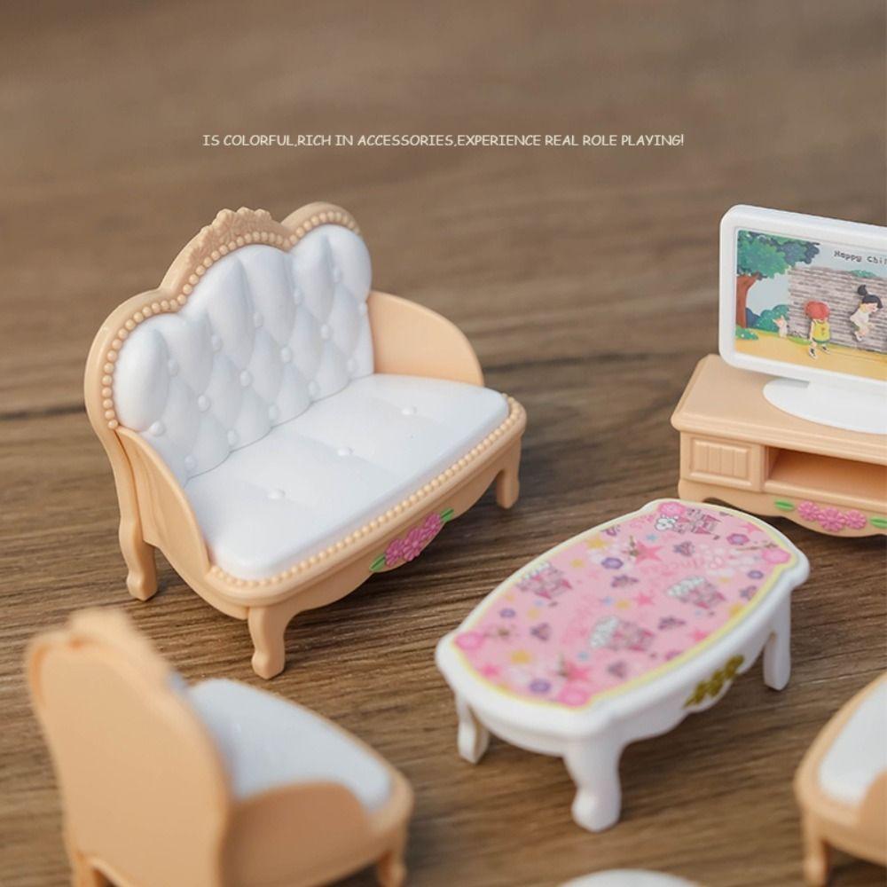 1:12 Scale Dollhouse Furniture Set Mini Home Doll Living Room Miniature Kitchen Bathroom  Kids Toys