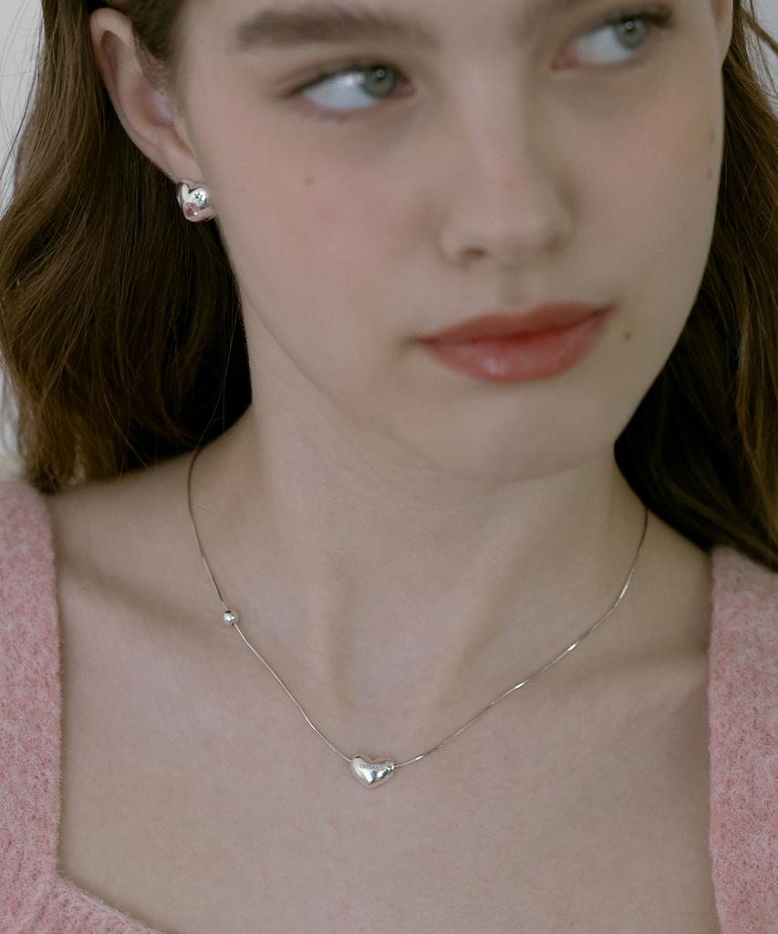 Tatiana (Silver 925) Plump Heart Silver Necklace Nz2094