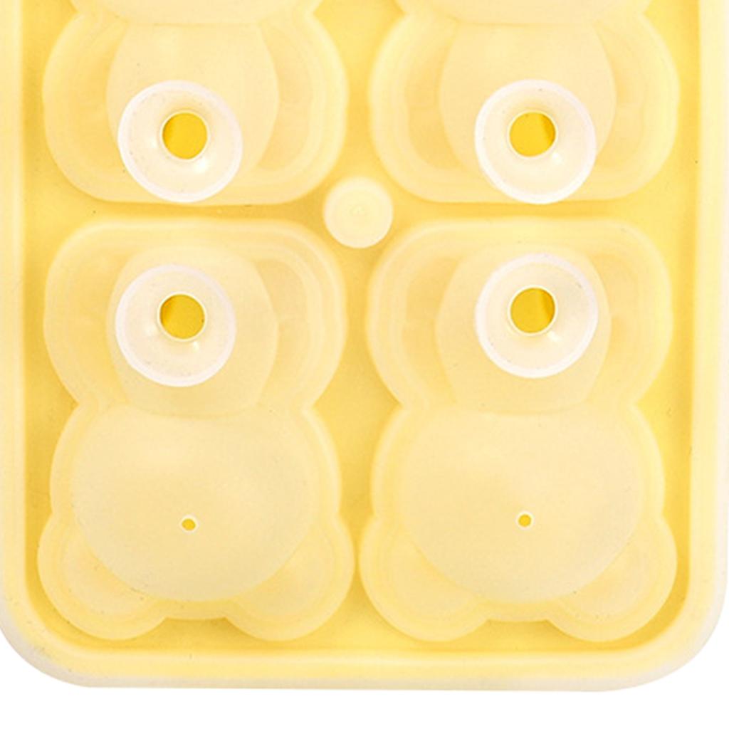 Little Bear Shape Ice Mold 4 Grids Silicone Ice Block Mould for Making Ice Cream Cake Candle