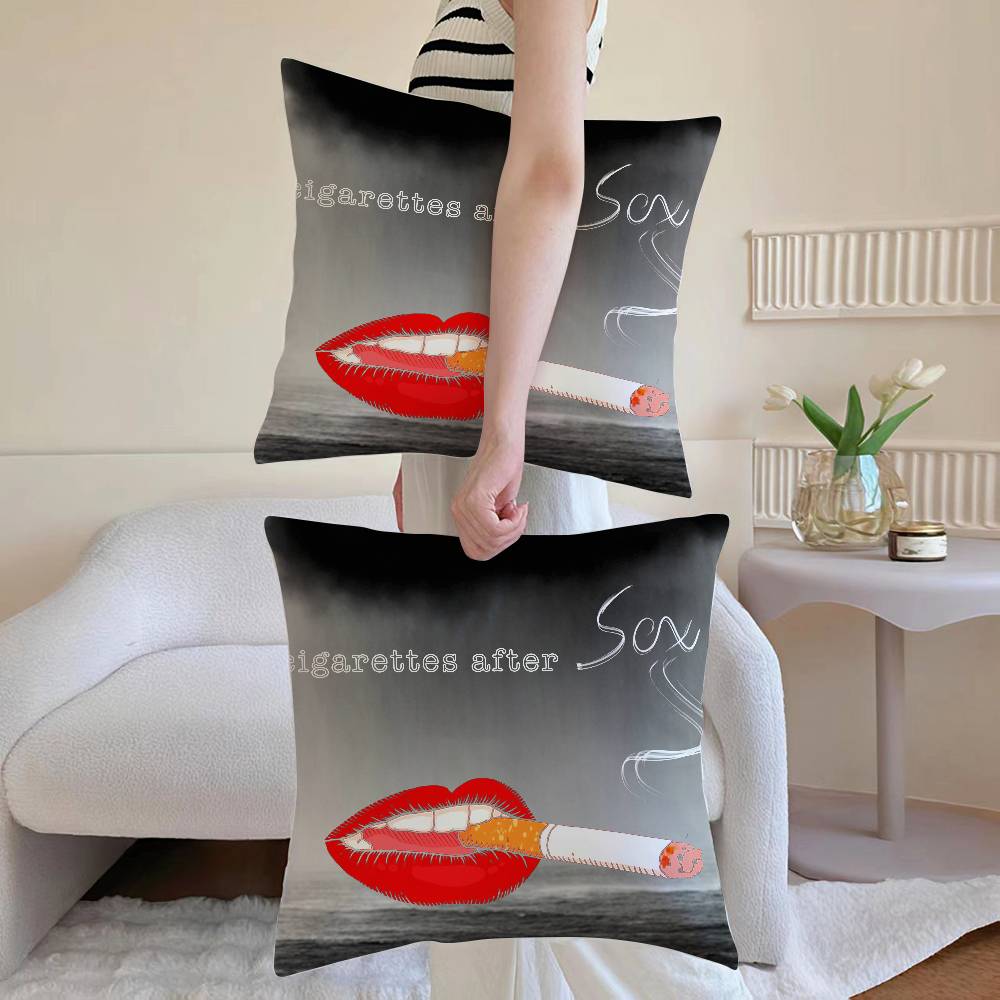 Hot C-cigarettes After Sex Pillow Case Sofa and Living Room Decorative Cushion Covers Dust-proof and Mite-proof Invisible Zipper