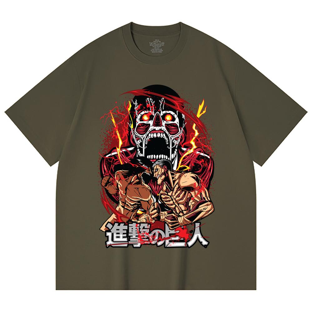 230 Gsm 100% Cotton Attack on Titan V8 Print Unisex Heavy Cotton T Shirt