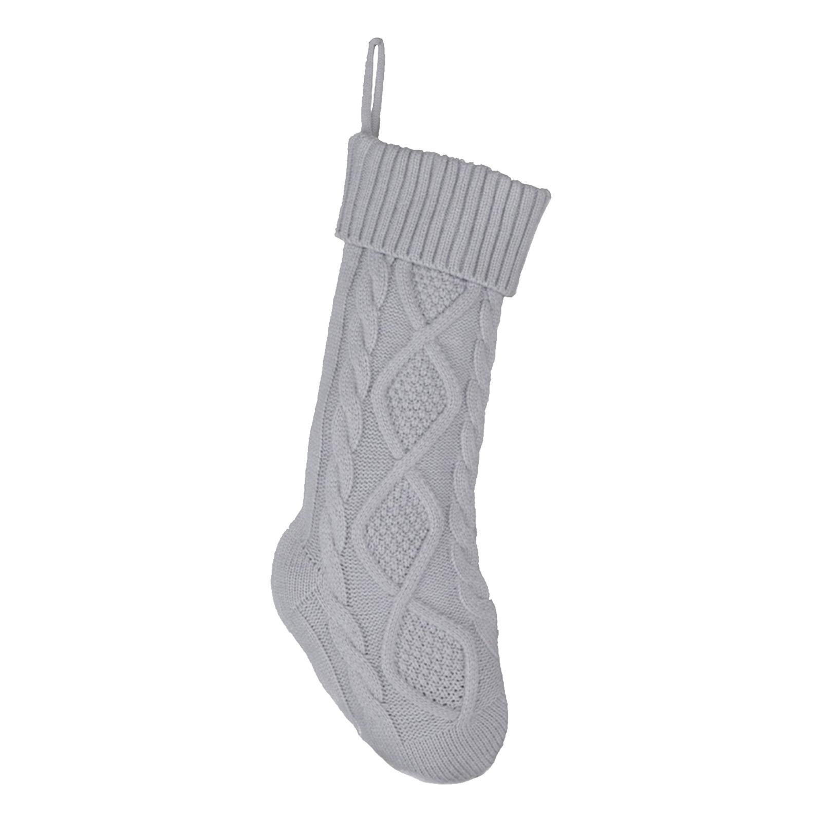 Knitted Stocking 18 Inches Knitted Xmas Stocking Large Size Candy Gift Bags for Mantels Christmas Tree Family Holiday Decor