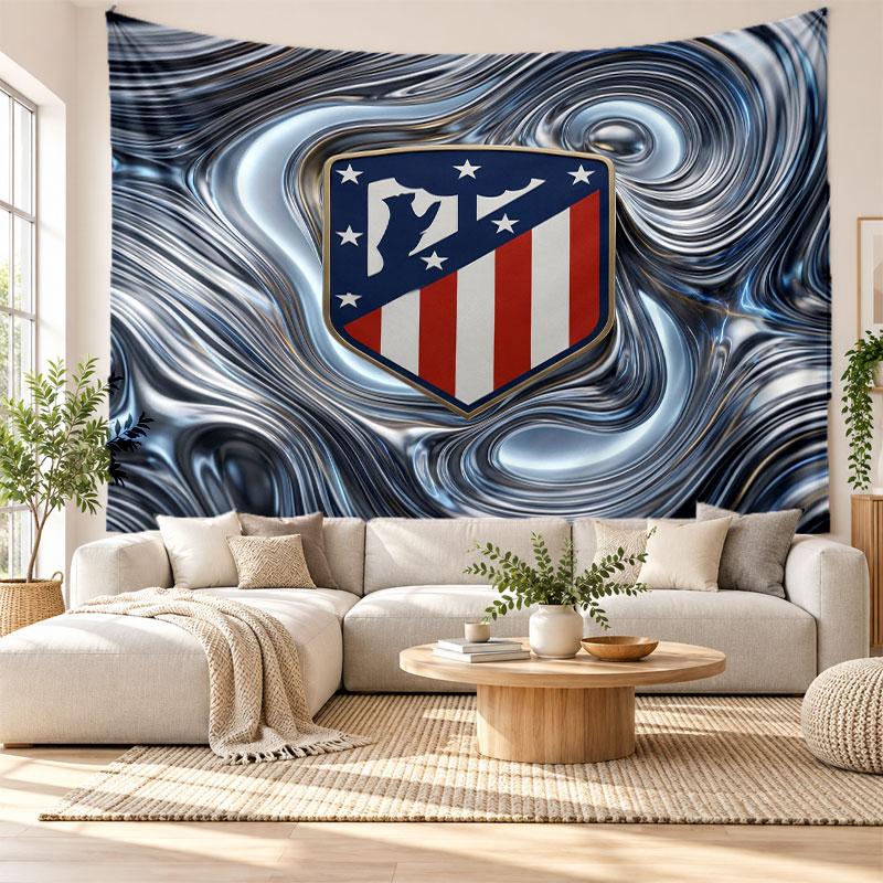 Atletico Madrid Wall Tapestry, Soft Fabric Wall Hanging, Decorative Backdrop For Bedroom Home Wall Art