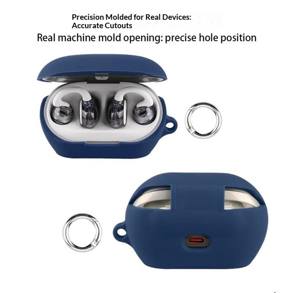 For JBL Soundgear Clips Silicone Case Wireless Earbuds Protective Cover with Anti-Lost Buckle
