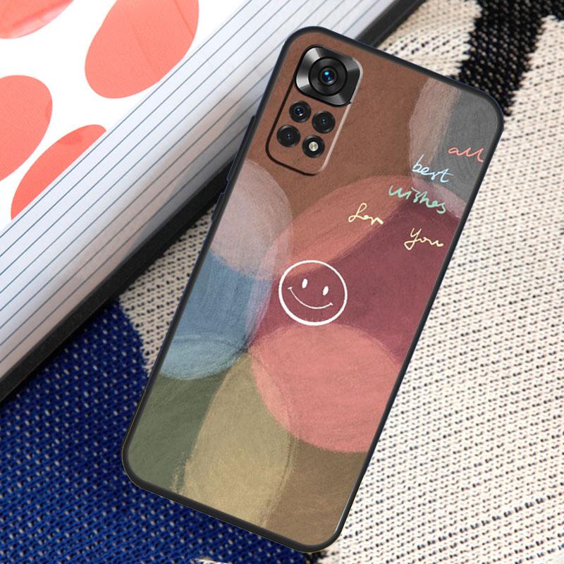 Smile Face Happy Cute Case For Xiaomi Redmi Note 8 9 10 11 12 Pro 8T 9S 10S 11S Redmi 12C 9C 9T 10A 10C Cover