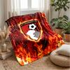 Bournemouth Football Print Flannel Blanket, Soft Warm Lightweight Throw Blanket for Sofa Bed Camping