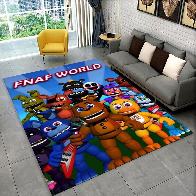 Klassischer F-FNAF Horror Spiel Freddy Teppich Teppich für Spielzimmer Schlafzimmer Wohnzimmer Sofa Heimdekoration, Kinderteppich Rutschfeste Fußmatte