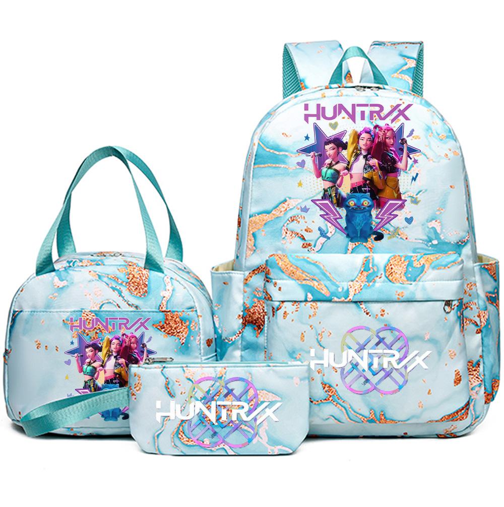 3Pcs/set Anime cute Kpop Printed Backpack with Handbag Pencil Case for Teenager Student Girl Boy Bookbag Schoolbag Large Capacity Travel Bag Mochila