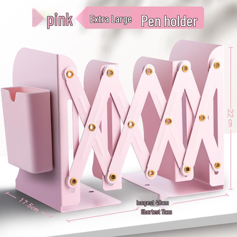 Zásuvný stolní regál na knihy s držákem na tužky a děličem knih pro studenty