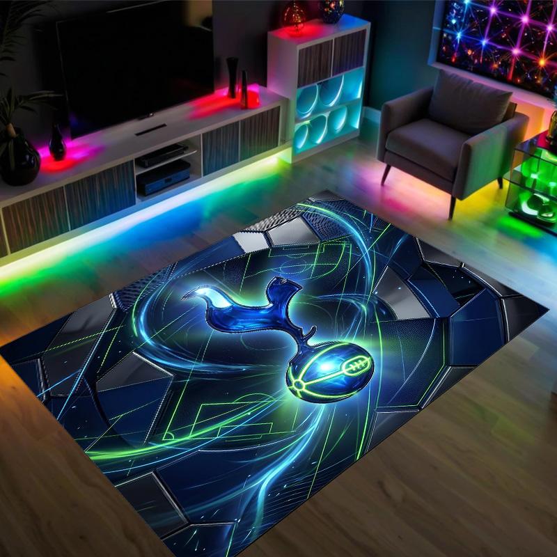 Tottenham Hotspur Design Crystal Velvet Carpet Cozy Non?Slip Printed Rug For Bedroom Living Room Entrance
