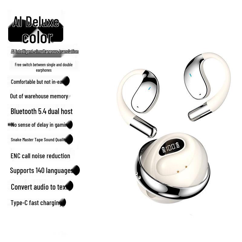 BH32 Wireless Dual-Ear Sports TWS Earphones with AI Translation and Touch Control, Bluetooth 5.4, Digital Display