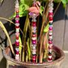 WTEMPO DIY Flamingo Shaped Garden Metal Stake Colorful Beaded Garden Walking Path Decor Stake Ideal for Various Festivals Indoor & Outdoor Decorations